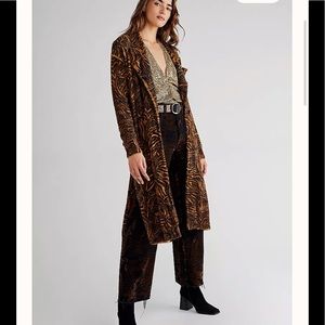 NWT Free People Long Animal Cardi Cardigan Sweater Jacket Size Small!